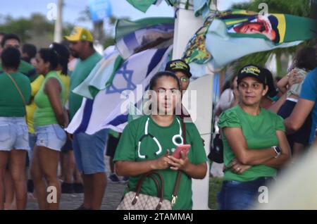 1 dicembre 2023, Natal, Rio grande do Norte, Brasile: NATAL (RN), 01/12/2023 - BOLSONARO/VISITA/NATAL - l'ex presidente del Brasile, Jair Bolsonaro ha preso un caffè al Centrais de Abastecimentos do RN S/A (CEASA RN), poi ha partecipato al lancio dell'Accademia Conservatrice e alla fine della giornata ha visitato la città di Extremoz RN, nella regione metropolitana della capitale. (Foto: JosÃƒ © Aldenir/Thenews2/Zumapress) (immagine di credito: © TheNEWS2 via ZUMA Press Wire) SOLO USO EDITORIALE! Non per USO commerciale! Foto Stock