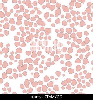Motivo vettoriale senza cuciture con cuori Illustrazione Vettoriale