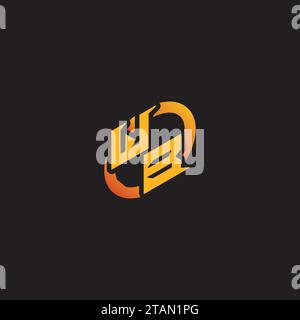 Lettera combinata BW iniziali univoche del logo per il team di gioco, youtube, Twitch Illustrazione Vettoriale