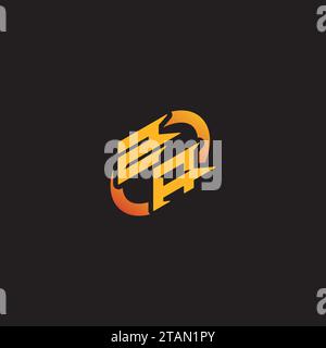 Lettera di combinazione AZ iniziali univoche per il team di gioco, youtube, Twitch Illustrazione Vettoriale