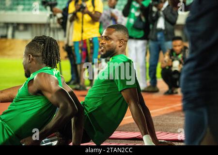 UYO, NIGERIA - 15 NOVEMBRE: Frank Onyeka della Nigeria durante l'allenamento delle qualificazioni ai Mondiali di calcio in preparazione della Nigeria e del Lesotho match a Godswill Foto Stock