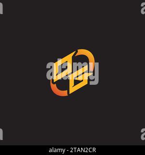 Lettera combinata GO iniziali univoche logo esport per il team di gioco, youtube, Twitch Illustrazione Vettoriale