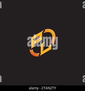 Lettera combinata LP iniziali univoche con logo per il team di gioco, youtube, Twitch Illustrazione Vettoriale