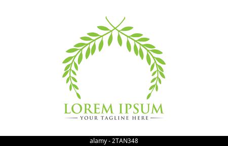 Design esclusivo del logo Leaf e design creativo del logo Illustrazione Vettoriale