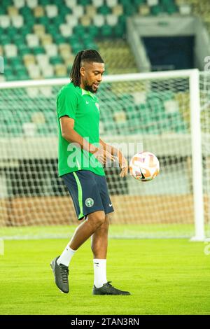 UYO, NIGERIA - 15 NOVEMBRE: Alex Iwobi della Nigeria durante l'allenamento delle qualificazioni ai Mondiali di calcio in preparazione della Nigeria e del Lesotho match a Godswill A. Foto Stock