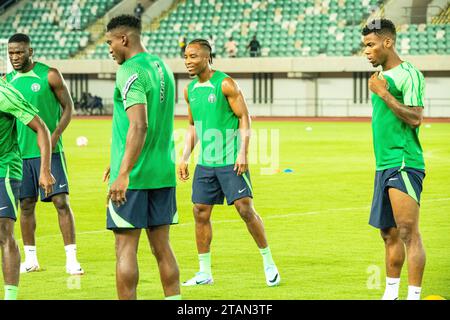 UYO, NIGERIA - 15 NOVEMBRE: Taiwo Awoniyi della Nigeria durante l'allenamento delle qualificazioni ai Mondiali di calcio in preparazione della partita Nigeria e Lesotho a Godswil Foto Stock