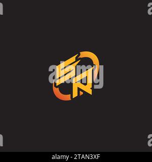 Lettera di combinazione RS iniziali univoche con logo per team di gioco, youtube, Twitch Illustrazione Vettoriale