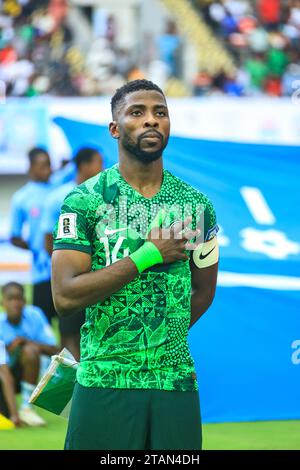 UYO, NIGERIA - 16 NOVEMBRE: Kelechi Iheanacho della Nigeria durante la partita di qualificazione ai Mondiali 2026 tra Nigeria e Lesotho a Godswill AKP Foto Stock