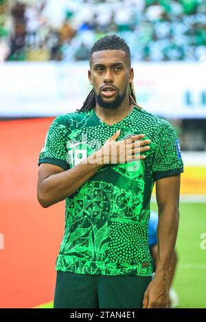 UYO, NIGERIA - 16 NOVEMBRE: Alex Iwobi della Nigeria durante la partita di qualificazione ai Mondiali 2026 tra Nigeria e Lesotho a Godswill Akpabio in Foto Stock