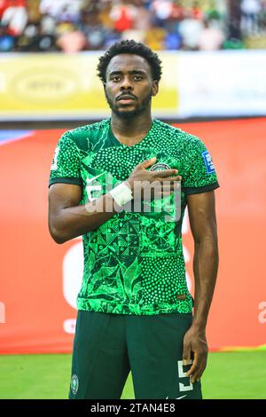 UYO, NIGERIA - 16 NOVEMBRE: Osayi Samuel Bright della Nigeria durante la partita di qualificazione della Coppa del mondo FIFA 2026 tra Nigeria e Lesotho a Godswill A. Foto Stock