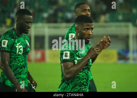 UYO, NIGERIA - 16 NOVEMBRE: Kelechi Iheanacho della Nigeria durante la partita di qualificazione della Coppa del mondo tra Nigeria e Lesotho al Godswill Akpabio Intern Foto Stock