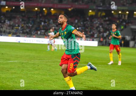 DOUALA, CAMERUN - 17 NOVEMBRE: Frank Magri del Camerun durante la partita di qualificazione della Coppa del mondo FIFA 2026 tra Camerun e Mauritius a Japoma Foto Stock