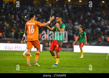 DOUALA, CAMERUN - 17 NOVEMBRE: Frank Magri del Camerun durante la partita di qualificazione della Coppa del mondo FIFA 2026 tra Camerun e Mauritius a Japoma Foto Stock