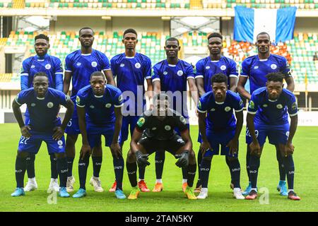 UYO, NIGERIA - NOVEMBRE 25: Fiumi durante il Total Energies Caf Champions League tra il Rivers United FC e l'Academica Petroleos Clube do Lobito Foto Stock