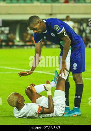 UYO, NIGERIA - NOVEMBRE 25: Durante il Total Energies Caf Champions League tra il Rivers United FC e l'Academica Petroleos Clube do Lobito at Go Foto Stock