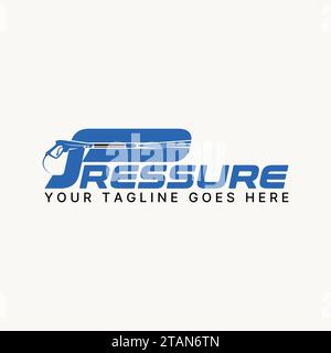 Logo design concetto grafico creativo premium segno vettoriale astratto lettera stock unica PRESSIONE parole iniziali lavaggio font. Monogramma correlato High Clean Illustrazione Vettoriale