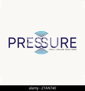 Logo design concetto grafico creativo premium astratto segno vettoriale unico stock lettera iniziale parola PRESSIONE font coonect rete monogramma wifi Illustrazione Vettoriale
