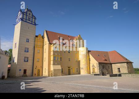 Blauer Turm, Altes Haus mit Museum, Schloss, Bernburg, Salzlandkreis, Sachsen-Anhalt, Deutschland Foto Stock