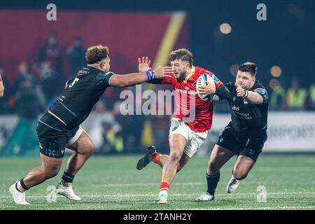 1 dicembre 2023, Musgrave Park, Cork, Irlanda: United Rugby Championship: Munster 40 - Glasgow Warriors 29 Foto Stock