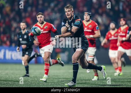 1 dicembre 2023, Musgrave Park, Cork, Irlanda: United Rugby Championship: Munster 40 - Glasgow Warriors 29 Foto Stock