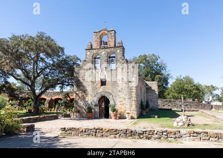 Visita la missione Espada a San Antonio Foto Stock