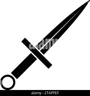 Icona coltello. Icona coltello nero. Simbolo coltello isolato. Illustrazione vettoriale. Illustrazione Vettoriale