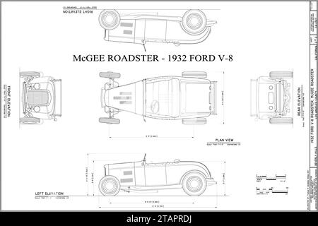 Modello Ford V-8 Roadster del 1932 Illustrazione Vettoriale