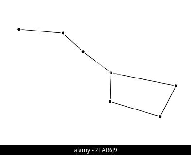 Costellazione Big Dipper isolata su sfondo bianco. Illustrazione di Ursa Major Vector Illustrazione Vettoriale