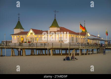 Seebruecke, Ahlbeck, Usedom, Meclemburgo-Vorpommern, Germania Foto Stock