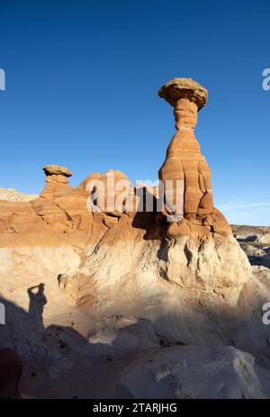 Toadstool Hoodoos insolite formazioni rocciose nell'Escalante National Monument., Utah, Stati Uniti. Foto Stock