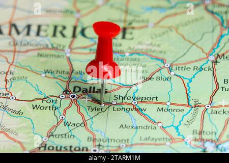 Tyler, Texas pin sulla mappa Foto Stock