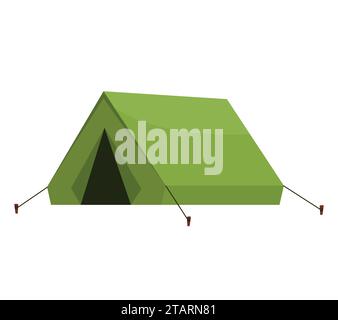 Tenda esterna per campeggio turistico isolata su sfondo bianco. Illustrazione vettoriale Illustrazione Vettoriale