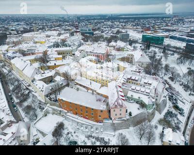 Vista aerea di Toompea, città vecchia di Tallinn, Estonia Foto Stock