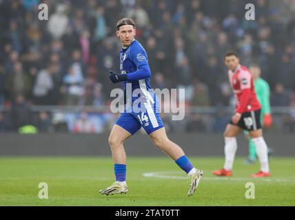 Southampton, Regno Unito. 2 dicembre 2023. Il centrocampista di Cardiff Josh Bowler (14) durante la partita Southampton FC contro Cardiff City FC Skybet EFL Championship allo Stadio St.Mary, Southampton, Inghilterra, Regno Unito il 2 dicembre 2023 credito: Every Second Media/Alamy Live News Foto Stock