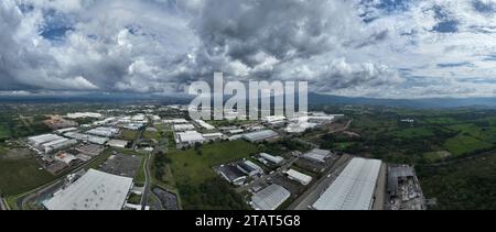 Vista aerea della zona di libero scambio Coyol in Costa Rica Foto Stock