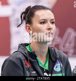 Erfurt, Deutschland. 2 dicembre 2023. Zaneta Baran (Borken, 8); Porträt, Einzelbild, 02.12.2023, Erfurt (Deutschland), pallavolo, 2. Bundesliga Frauen Pro, Schwarz-Weiss Erfurt - Skurios volleys Borken Credit: dpa/Alamy Live News Foto Stock