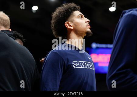 Dayton, USA. 2 dicembre 2023. Koby Brea è stato visto prima dell'NCAA Men's Basketball Game tra i Grambling State Tigers e i Dayton Flyers alla UD Arena di Dayton, OHIO, il 2 dicembre 2023. (Foto di Austyn McFadden/Sipa USA) credito: SIPA USA/Alamy Live News Foto Stock