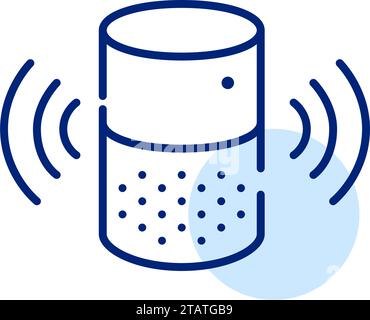 Altoparlante e onde. Ascolto di musica. Icona Pixel Perfect Illustrazione Vettoriale