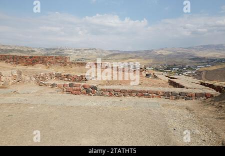 Fortezza di Erebuni a Erevan, Aremenia, un ex avamposto del regno di Urartu Foto Stock