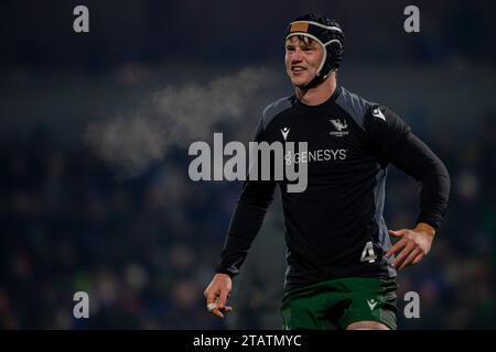 Galway, Irlanda. 3 dicembre 2023. Darragh Murray di Connacht durante il match del 7° round dello United Rugby Championship tra Connacht Rugby e Leinster Rugby allo Sportsground di Galway, Irlanda, il 2 dicembre 2023 (foto di Andrew SURMA/ Credit: SIPA USA/Alamy Live News Foto Stock
