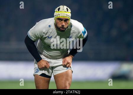 Galway, Irlanda. 3 dicembre 2023. Charlie Ngatai del Leinster durante il 7° round dell'United Rugby Championship tra Connacht Rugby e Leinster Rugby al campo sportivo di Galway, Irlanda, il 2 dicembre 2023 (foto di Andrew SURMA/ Credit: SIPA USA/Alamy Live News Foto Stock