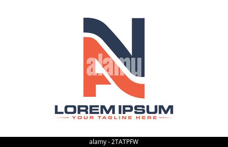 Logo logo NA Letter. Design con logo AN Letter Creative e Professional NA. Illustrazione Vettoriale