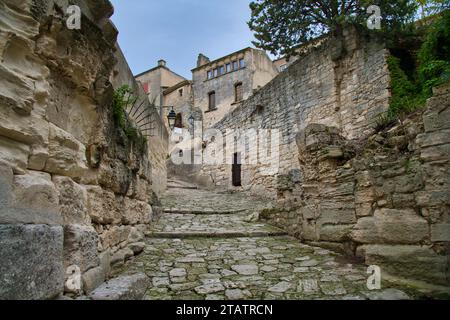 Antico villaggio di Les Baux de Provence in Francia Foto Stock