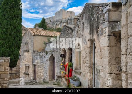 Antico villaggio di Les Baux de Provence in Francia Foto Stock