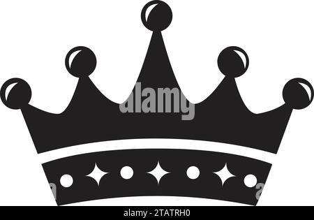 King's Crown bianco e nero Illustrazione Vettoriale