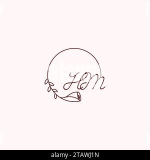 Lettere iniziali del logo HM in un design professionale di alta qualità che consente di stampare bene su qualsiasi supporto di stampa Illustrazione Vettoriale