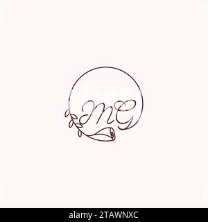 Lettere iniziali del logo MG in un design professionale di alta qualità che consente di stampare bene su qualsiasi supporto di stampa Illustrazione Vettoriale