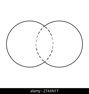 intersezione di due serie di modelli di diagramma venn Illustrazione Vettoriale