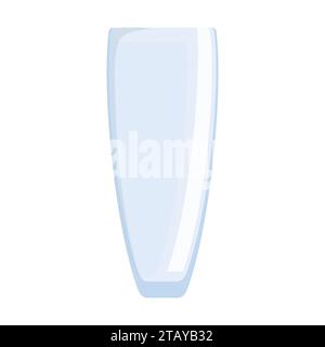 Vettore vaso in vetro isolato su sfondo bianco. Moderno trasparente in vaso o tazza di vetro per fiori. Illustrazione vettoriale Illustrazione Vettoriale