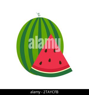 illustrazione vettoriale di una fetta di anguria Illustrazione Vettoriale